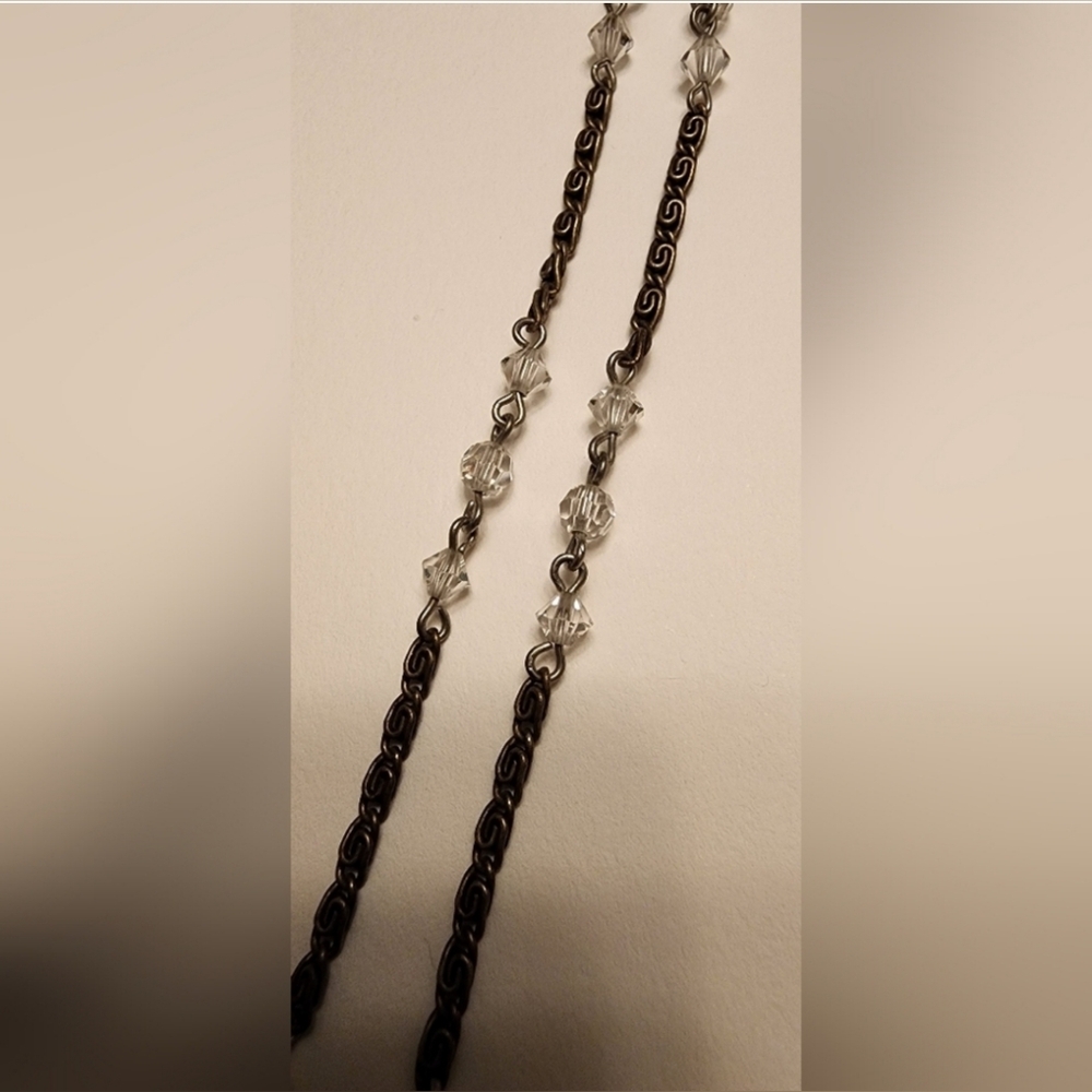 Vtg Liz Palacios Swarovski Crystal Cross Necklace 90s 1990s Rare - Picture 6 of 10